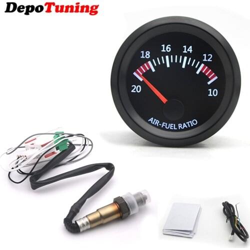 DepoTuning 2"52mm Digital Air Fuel Ratio Gauge With Narrowband O2 Oxygen Sensor Car Gauge Fit for 12V Car