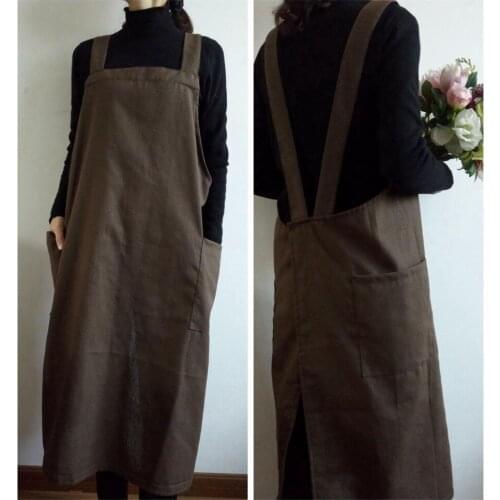 Cotton Linen Aprons Unisex Women Man Kitchen Commercial Restaurant Home Bib Delantal Cocina Cleaning Bakery Accessories Long