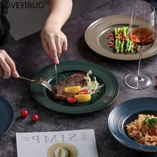 Ceramic Plate Fruit Salad Dessert Snack Outdoor Party Dinner Plate Steak Pasta Plate Family Restaurant Supplies Dinner Plate Set