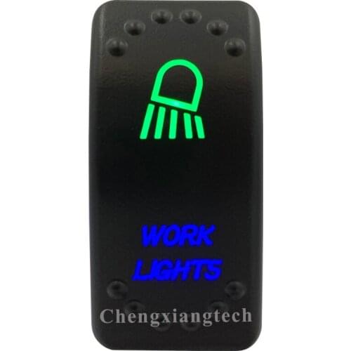 ANCHOR Up Green & Down Blue Led Light Rocker Push Switch 5Pins SPST ON/OFF 12V 24V For Marine Boat Car Waterproof