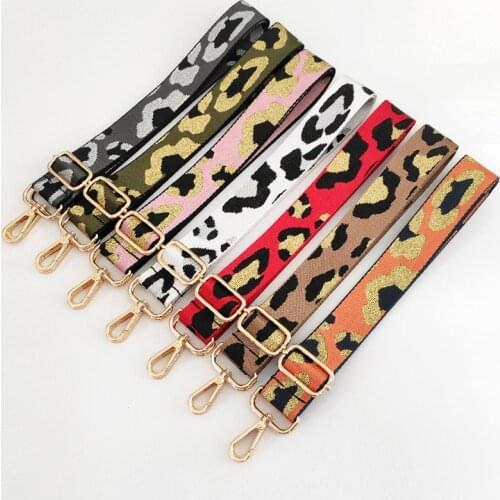 Leopard Bag Straps Women Handbag Wide Belt Shoulder Crossbody Bag Strap Replacement Strap Bag Part Accessory Belt For Bags 130cm