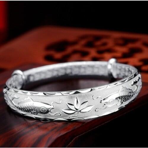 Hot S925 Silver color fashion jewelry woman gift bracelet simple flower high fashion bracelet women white