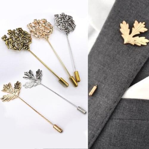 Fashion New Men Retro Double Lion Brooch Pins Collar Suit Stick Breastpin Pin Mens Suit Dressup