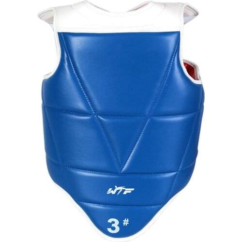 Taekwondo Chest Guard Body Chest Protector Solid Reversible Kids PU Leather Belt Karate MMA Equipment fot Adults Children