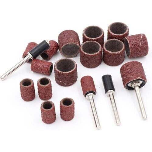 Sandpaper Circle 80#-600# Inner Diameter 9.5mm+Rod Dia 3.17mm Mandrels Grinding For Polishing Wood Metal Sanding Bands Sleeves