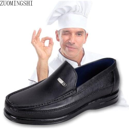 Rain Boots Men non slip shoes Kitchen Work Shoes Waterproof Chef Shoes Imitation Leather Spring Autumn Mens Rain Shoes