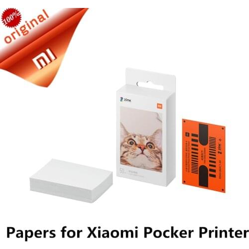 Original XIAOMI Pocket Printer Paper Self-adhesive Print ZINK Paper 20/50 sheets for XIAOMI 3-inch Mini Pocket Photo Printer