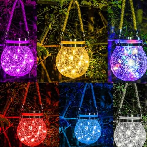 Hanging Solar Fairy Light Jar Lights Great Outdoor Décor for Lawn Patio Garden Yard