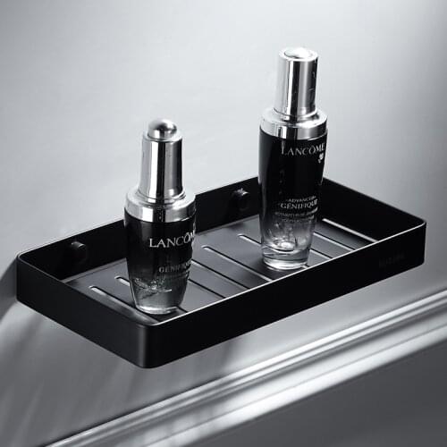 Stainless steel Black Bathroom Shampoo Shelf Cosmetic Rack With Single Lever Bath Corner Basket With Hook Bathroom Rack