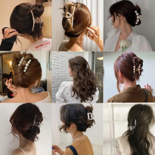 Simple Convenience Pearl Hair Claws Woman Hairpin Hair Accessories Girl Hair Crab Headwear Hairgrip Fashion Styles Barrettes