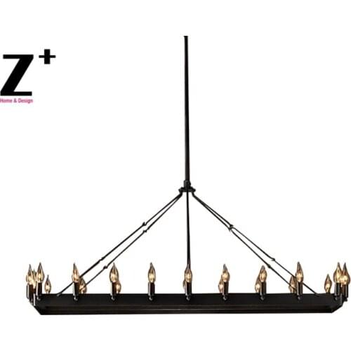 Replica Item CAMINO VINTAGE CANDELABRA RECTANGULAR CHANDELIER 52" American Industrial Vintage Chandelier