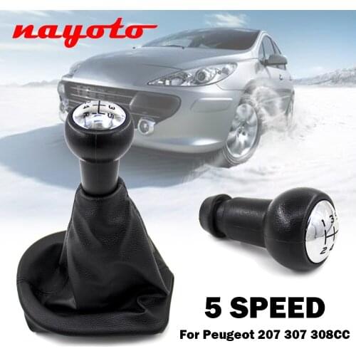 5 Speed Gear Shift Shifter Knob Lever Stick Gaiter Boot Collar Cover Dust Anti-dust Cover For Peugeot 207 307 308 CC Car Styling