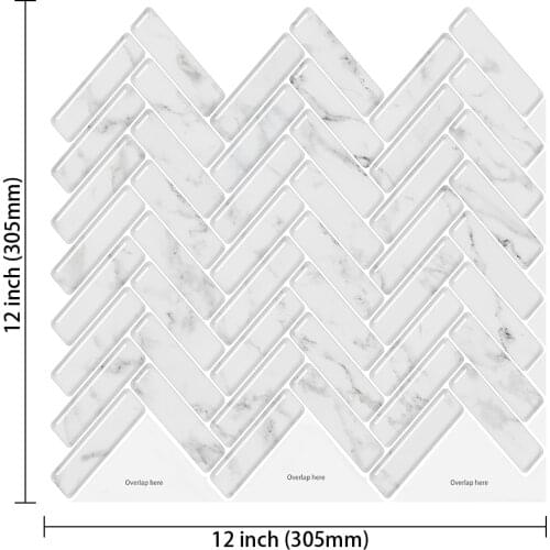 Self Adhesive 3D Peel and Stick Subway Wall Tiles for Kitchen & Bathroom Backsplash - 1 Sheet