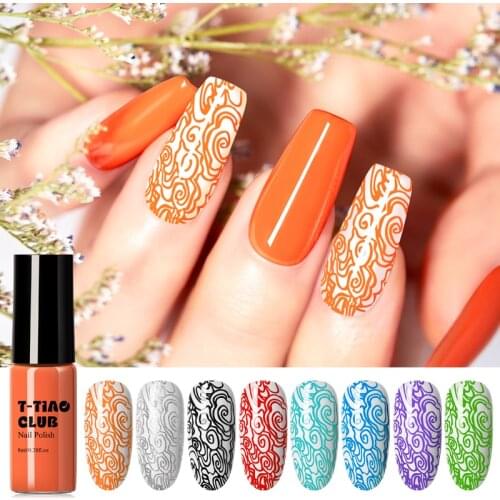 Nail Stamping UV Nail Polish Lacquer Gold Nail Art Plate Stamp Oil White Night Stamping Series DIY Manicure Art Tools