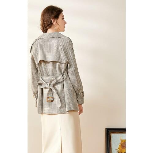 Spring Womens Windbreaker 2020 Autumn Trench Coat for Women Clothes Plaid Korean Overcoat Abrigo Mujer 20ACC72917YIR