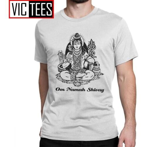 Indian God Shiva Funny T Shirt for Men Short Sleeve Tops Gift Tee Shirt Pure Cotton Crewneck T-Shirts for Men