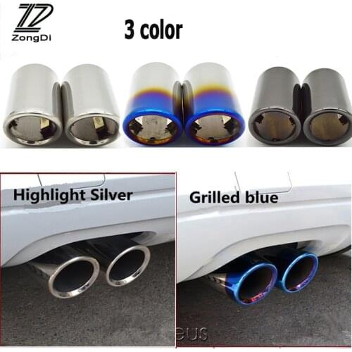 ZD 2pcs Car Accessories For Volkswagen Polo Golf 6 Jetta MK6 1.4T VW Golf 7 MK7 Bora Auto Car Exhaust Tip Muffler Pipe Covers