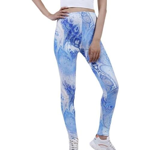 CKAHSBI Tie-Dye Women High Waist Gyms Leggings Push Up Hip Fitness Pants Color Quick-Drying Running Sport New 2021 Ankle-Length