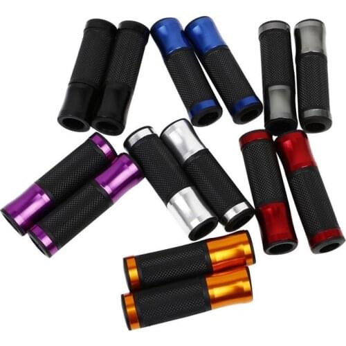 1Pair 7/8" CNC Aluminum Rubber Gel Handlebar Hand Grip For Motorcycle Bike