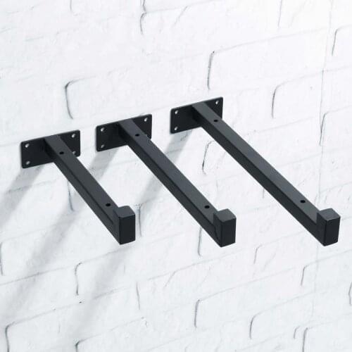 1pair Wall Mounted Shelf Bracket Heavy Duty Scaffold Board Floating Bracket Industrial Iron Support Table 20cm/25cm/30cm