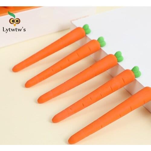 1 PCS Cute Kawaii Creative Carrot Eraser Cookie Rubber Stationery School Office Supplies Novelty Lovely Eraser Gift