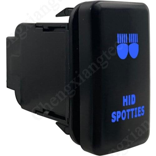 Blue LED Car Push Button Switch HID Spotties For Toyota Prado Landcruiser Hilux FJ Cruiser ON OFF Switch + Wire 12 Volt 3Amp