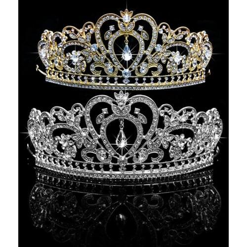 2021 new jewelry headdress bride princess ladies rhinestone hair accessories headdress wedding crown headband party