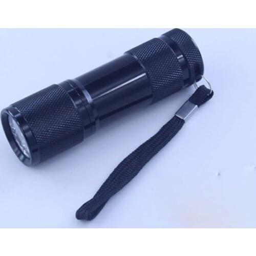 395~400 nm Aluminium 9 LED Torch UV Flashlight 100pcs DHL Fedex free shipping