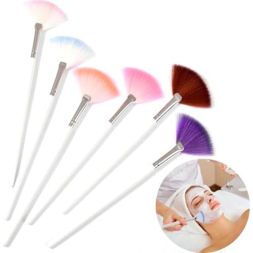 4Pcs Fan Brush For Powder Practical Facial Brushes Fan Makeup Brush DIY Beauty Facial Cosmetic Mask Mixing Concealer Applicators