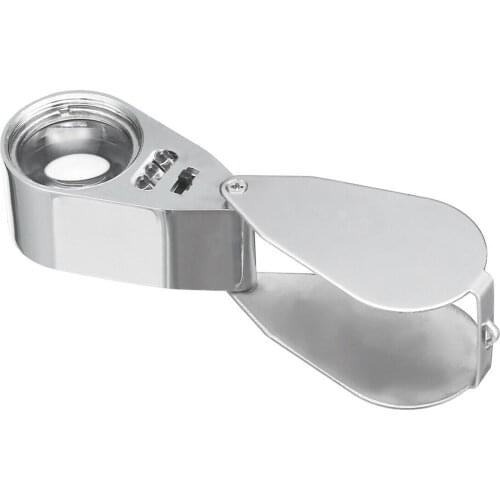 40x Jeweler Loupe Magnifying Loupe Precision Loupe Watchmaker Jewelry Optical Instruments Handheld Microscopes LED Sliver