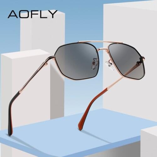 AOFLY Brand Men‘s Polarized Sunglasses 2021 Fashion Polygon Spring Hinge Pilot Sun Glasses Male Retro Driving Eyeglasses UV400