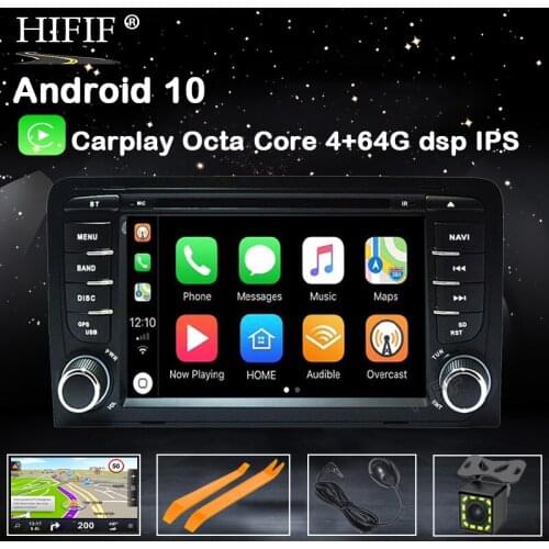 IPS DSP 4G Android 10 CAR DVD GPS For Audi A3 8P 2003-2012 S3 2006-2012 RS3 Sportback 2011 multimedia player stereo radio