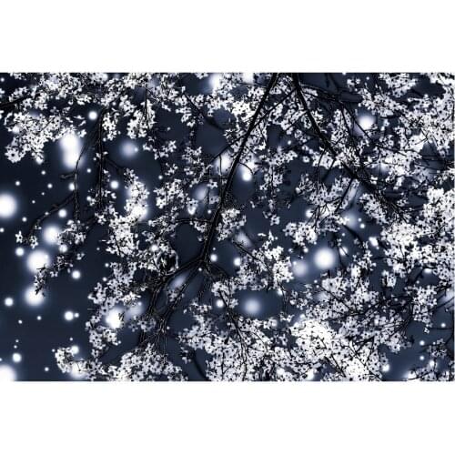 White Pear Blossom Backdrop Navy Blue Photography Background Celebration Photo Booth Studio Decor