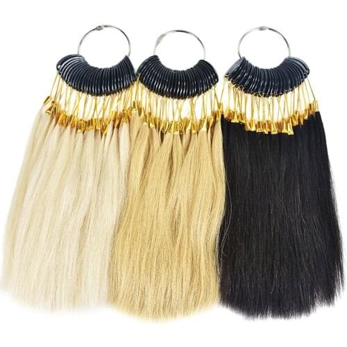90PCS 100% Human Hair Color Rings Human Hair Color Chart Hair Color Samples Ring