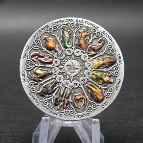 Twelve Constellation Zodiac Commemorative Coins Lucky Love Super Beautiful Souvenir Gifts
