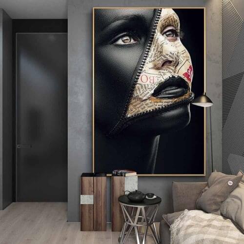 Newspaper Cover Face Creative art Posters Sexy Model Canvas Paintings On the Wall Art Makeup Pictures Wall Decoration Cuadros