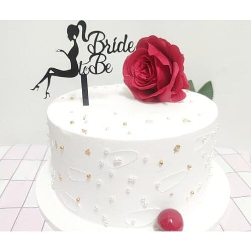 INS High Heels for Girls Wedding Acrylic Cake Topper Black Bride To Be Cake Topper for Wedding Engagement Party Cake Decorations