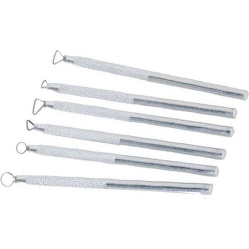 JX-LCLYL 6pcs Silver Tone Functional Aluminum Clay Sculpture Sculpting Curving Tools Set