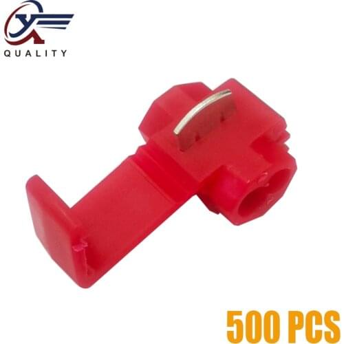 500Pcs Electrical Wire Cable Crimp Terminals Quick Splice Red Electrical Cable Connectors Fast Lock Wire Terminals Crimp