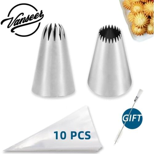 Cookies and Cake Pastry Nozzles Baking Supplies Kitchen Stainless Steel Cakes Decorating piping Tips Tool Cupcake Accessories