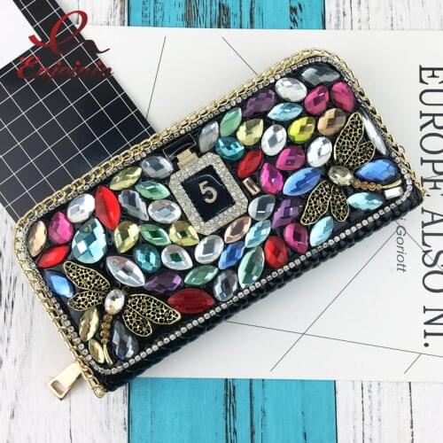 Famous Brand fashion Designer Luxury Diamond Long Wallet Women Wallets Female Bag Ladies Money Coin Women Purse Card Holder