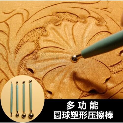 Round Shaping Press Rod Tanned Leather Sculpture Small Animal Press Wipe Tool Lint Production DIY Tools