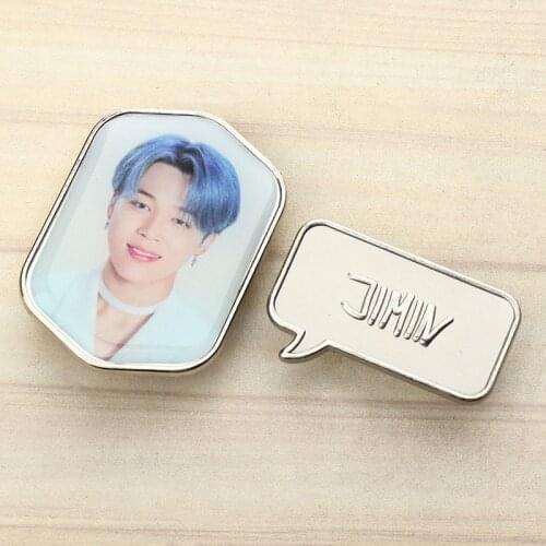 KPOP Store Bangtan Boys Brooches Pins Metal Printing High Quality Bag Accessories JIMIN JIN SUGA Jungkook V Fans Collection