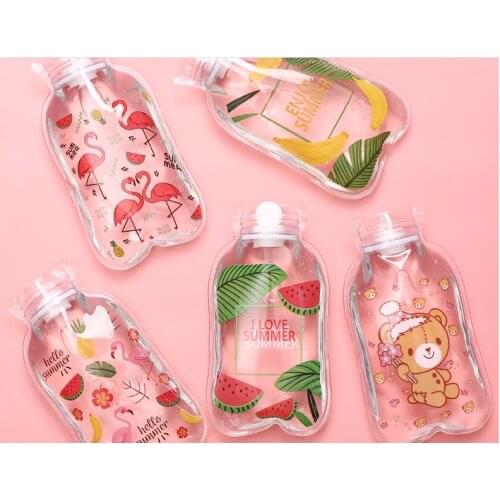 Lovely Transparent Hot Water Bottle Warm Belly Treasure Winter Hand Warmer Filled Mini Explosion-proof Portable Hot Water Bags G