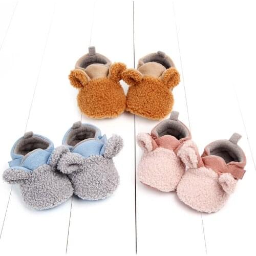 Cute Cartoon Infant Baby Warm Cotton Anti-Slip Soft Sole First Walkers Shoes