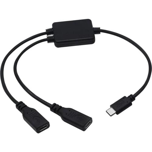 Multifunction USB 2 in 1 USB Type 3.1 C Male to 2 x USB-C Female Cord Data Charging Adapter Y Splitter Connector Cable