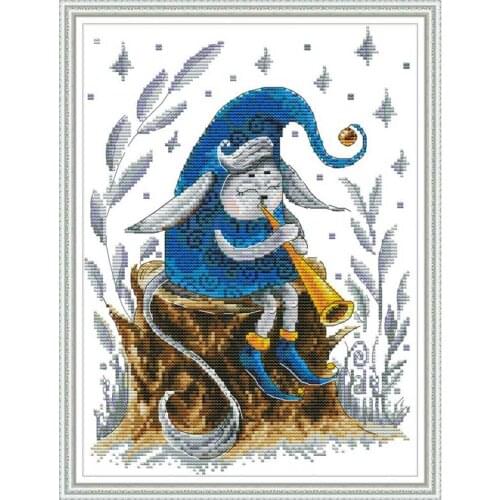 Trumpeting sprit cartoon counted printed on the canvas 11CT 14CT DIY kit Cross Stitch embroidery needlework Sets home decor