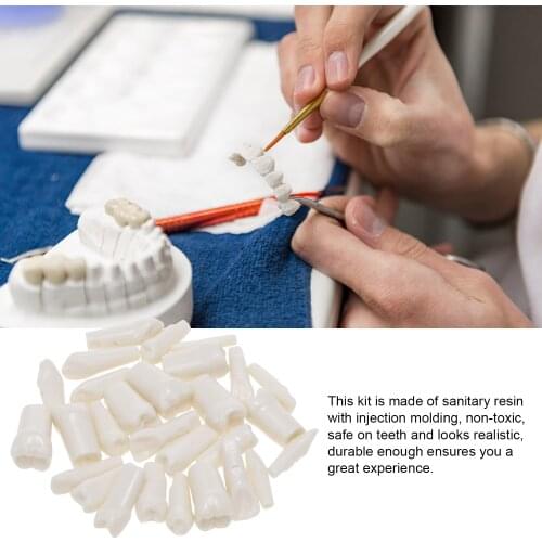 28pcs Acrylic Resin Teeth False Tooth Kit Denture Tooth