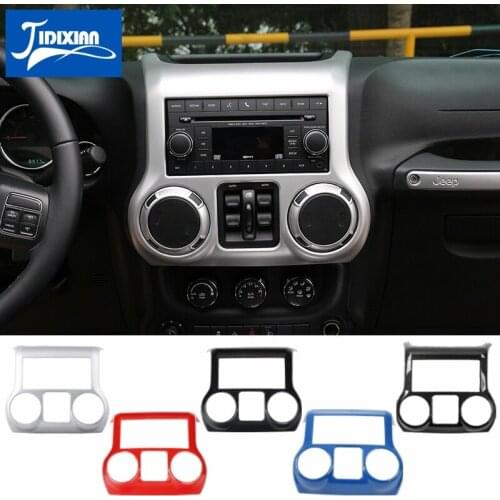 MOPAI Car Interior Center Dashboard Console Air Conditioning Decoration Cover Stickers for Jeep Wrangler JK 2011 Up Car Styling