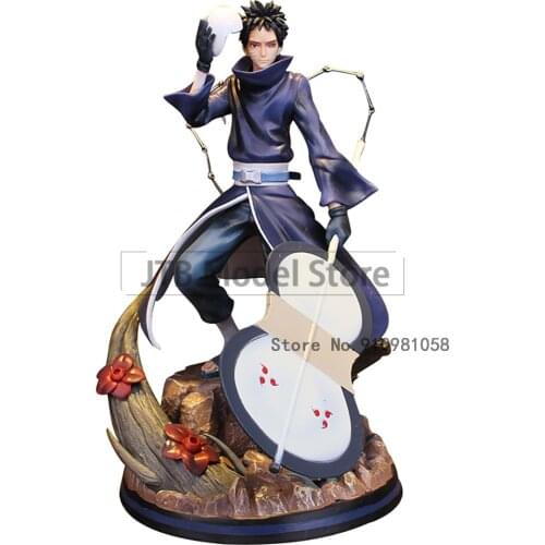 Naruto Shippuden Figure Action Anime Uchiha Obito Figma 12 Inch Model ABS Replaceable Face Statue Collectible Toys For Children